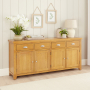 Cheshire Oak Extra Large 4 Drawer 4 Door Sideboard