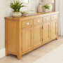 Cheshire Oak Extra Large 4 Drawer 4 Door Sideboard
