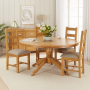 Cheshire Oak 1.5m Round Dining Table and 6 Dining Chair Set
