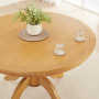 Cheshire Oak 1.2m Round Dining Table and 4 Linen Fabric Dining Chair Set