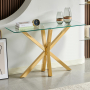 Star Glass Console Hall Table with Gold Legs