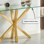 Star Glass Console Hall Table with Gold Legs