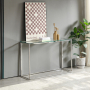 Monza Glass Console Hall Table with Chrome Stainless Steel Frame