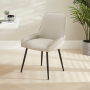 Savoy Light Grey Faux Leather Dining Chair with Black Legs