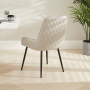 Savoy Light Grey Faux Leather Dining Chair with Black Legs