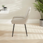 Savoy Light Grey Faux Leather Dining Chair with Black Legs