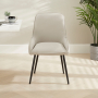 Savoy Light Grey Faux Leather Dining Chair with Black Legs