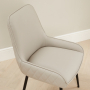 Savoy Light Grey Faux Leather Dining Chair with Black Legs