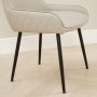 Savoy Light Grey Faux Leather Dining Chair with Black Legs