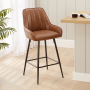 Cooper Vintage Tan Brown Faux Leather Kitchen Counter Bar Stool