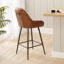 Cooper Vintage Tan Brown Faux Leather Kitchen Counter Bar Stool