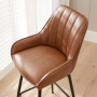 Cooper Vintage Tan Brown Faux Leather Kitchen Counter Bar Stool