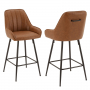 Cooper Vintage Tan Brown Faux Leather Kitchen Counter Bar Stool