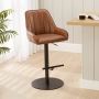 Cooper Vintage Tan Brown Faux Leather Adjustable Height Bar Stool