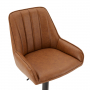 Cooper Vintage Tan Brown Faux Leather Adjustable Height Bar Stool