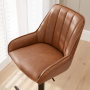 Cooper Vintage Tan Brown Faux Leather Adjustable Height Bar Stool