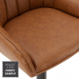 Cooper Vintage Tan Brown Faux Leather Adjustable Height Bar Stool