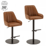 Cooper Vintage Tan Brown Faux Leather Adjustable Height Bar Stool