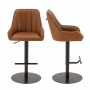 Cooper Vintage Tan Brown Faux Leather Adjustable Height Bar Stool