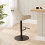 Cooper Natural Linen Fabric Adjustable Height Bar Stool