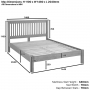Cheshire Solid Oak 4ft 6in Double Size Bed Frame – Low Footboard