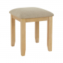 Cheshire Whitewash Oak Dressing Table Stool with Natural Fabric Seat