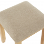 Cheshire Whitewash Oak Dressing Table Stool with Natural Fabric Seat