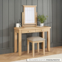Cheshire Whitewash Oak Dressing Table Stool with Natural Fabric Seat