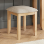 Cheshire Whitewash Oak Dressing Table Stool with Natural Fabric Seat