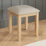 Cheshire Whitewash Oak Dressing Table Stool with Natural Fabric Seat