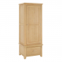 Cheshire Whitewash Oak Single 1 Door Wardrobe with Drawer