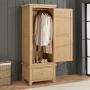 Cheshire Whitewash Oak Single 1 Door Wardrobe with Drawer