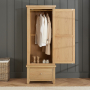 Cheshire Whitewash Oak Single 1 Door Wardrobe with Drawer
