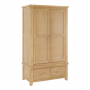 Cheshire Whitewash Oak Double 2 Door Wardrobe with 2 Drawers