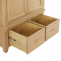 Cheshire Whitewash Oak Double 2 Door Wardrobe with 2 Drawers