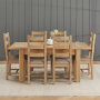 Cheshire Whitewash Oak Extending Dining Table & 6 Ladder Back Dining Chair Set