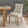 Cheshire Whitewash Oak Extending Dining Table & 6 Natural Fabric Scoop Dining Chair Set