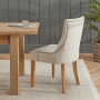 Cheshire Whitewash Oak Extending Dining Table & 6 Natural Fabric Scoop Dining Chair Set