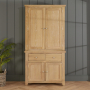 Cheshire Whitewash Oak Double Kitchen Larder Pantry Cupboard