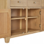 Cheshire Whitewash Oak Large Glazed Dresser Sideboard