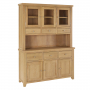 Cheshire Whitewash Oak Large Glazed Dresser Sideboard