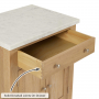 Cheshire Whitewash Oak Small Kitchen Island with White Carrara Marble Top