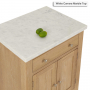 Cheshire Whitewash Oak Small Kitchen Island with White Carrara Marble Top