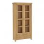 Cheshire Whitewash Oak Glazed Tall Display Cabinet Unit