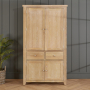 Cheshire Whitewash Oak Double Kitchen Larder Pantry Cupboard