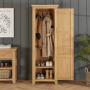 Cheshire Whitewash Oak Single Hallway Coat & Shoe Cupboard