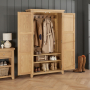 Cheshire Whitewash Oak Double Hallway Coat & Shoe Cupboard