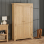 Cheshire Whitewash Oak Double Hallway Coat & Shoe Cupboard