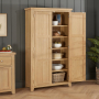 Cheshire Whitewash Oak Double Shaker Kitchen Pantry Storage Cupboard