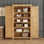 Cheshire Whitewash Oak Double Shaker Linen Storage Cupboard